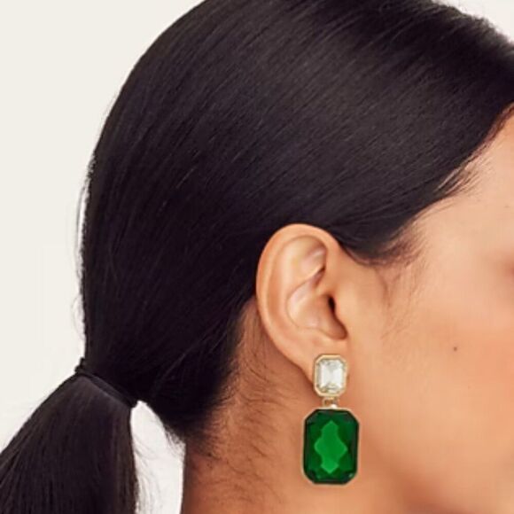 J Crew Women's Crystal Drop Statement Earrings - Picture 4 of 4